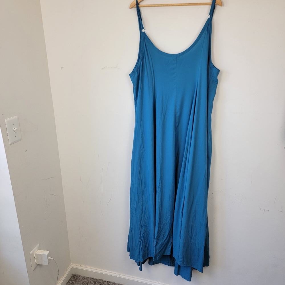 Torrid Maxi Challis Trapeze Dress 2X NWT Bluesteel Plus Size Sleeveless New - Picture 5 of 12